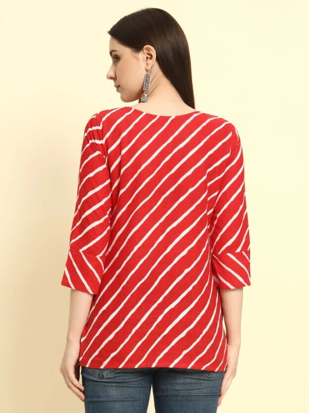 Trendy Short Kurti for Women Red