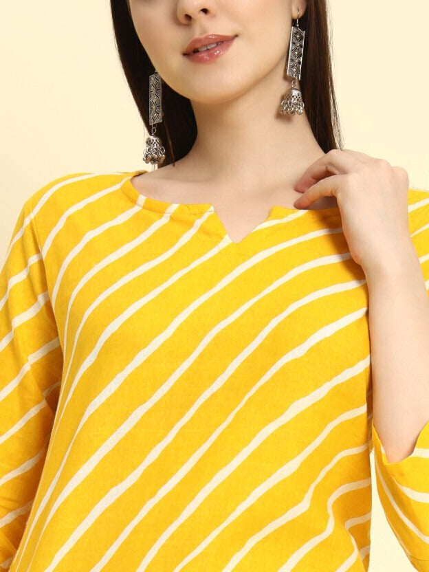 Trendy Short Kurti for Women Yellow