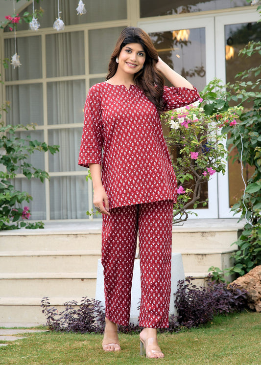 Matching Co-ord Set for Women Red