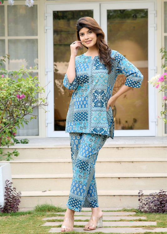 Matching Co-ord Set for Women Light Blue