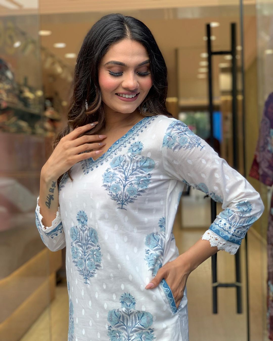 Women's Kurta Pant Dupatta Set White