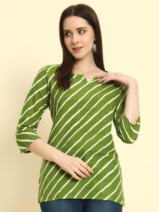 Trendy Short Kurti for Women Green
