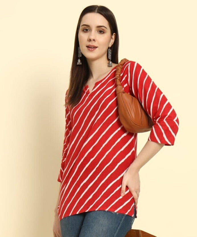 Trendy Short Kurti for Women Red