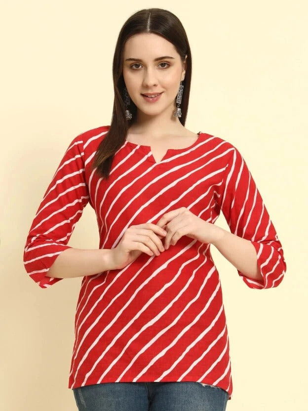Trendy Short Kurti for Women Red