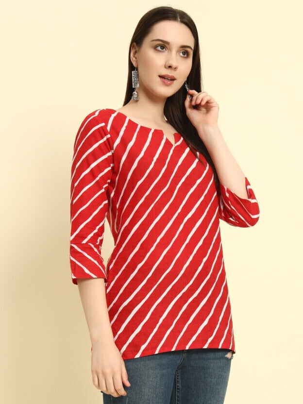 Trendy Short Kurti for Women Red