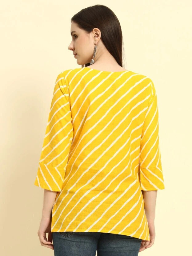 Trendy Short Kurti for Women Yellow